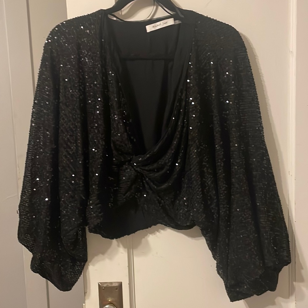 Black sequin blouse